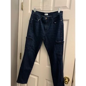 Dark Rinse Jeans with front pockets, Size 12